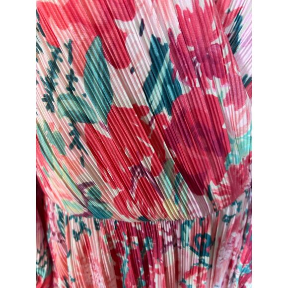 H&M Pleated Floral Balloon Sleeve Wrap Dress - Size XL - Picture 10 of 10